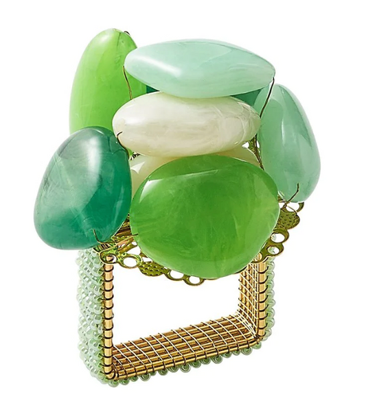 Sea Stone Napkin Ring in Green