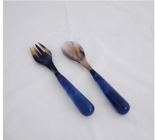 VIDA Resin Salad Servers - Dark Blue
