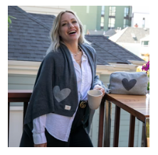 Grey Hearts Travel Blanket Set