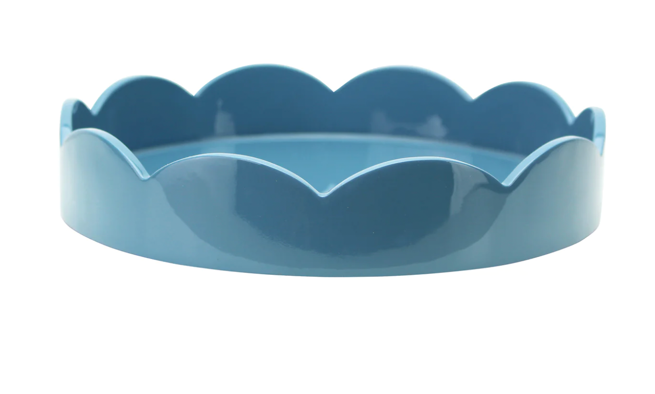 Chambray Small Scallop Round Tray